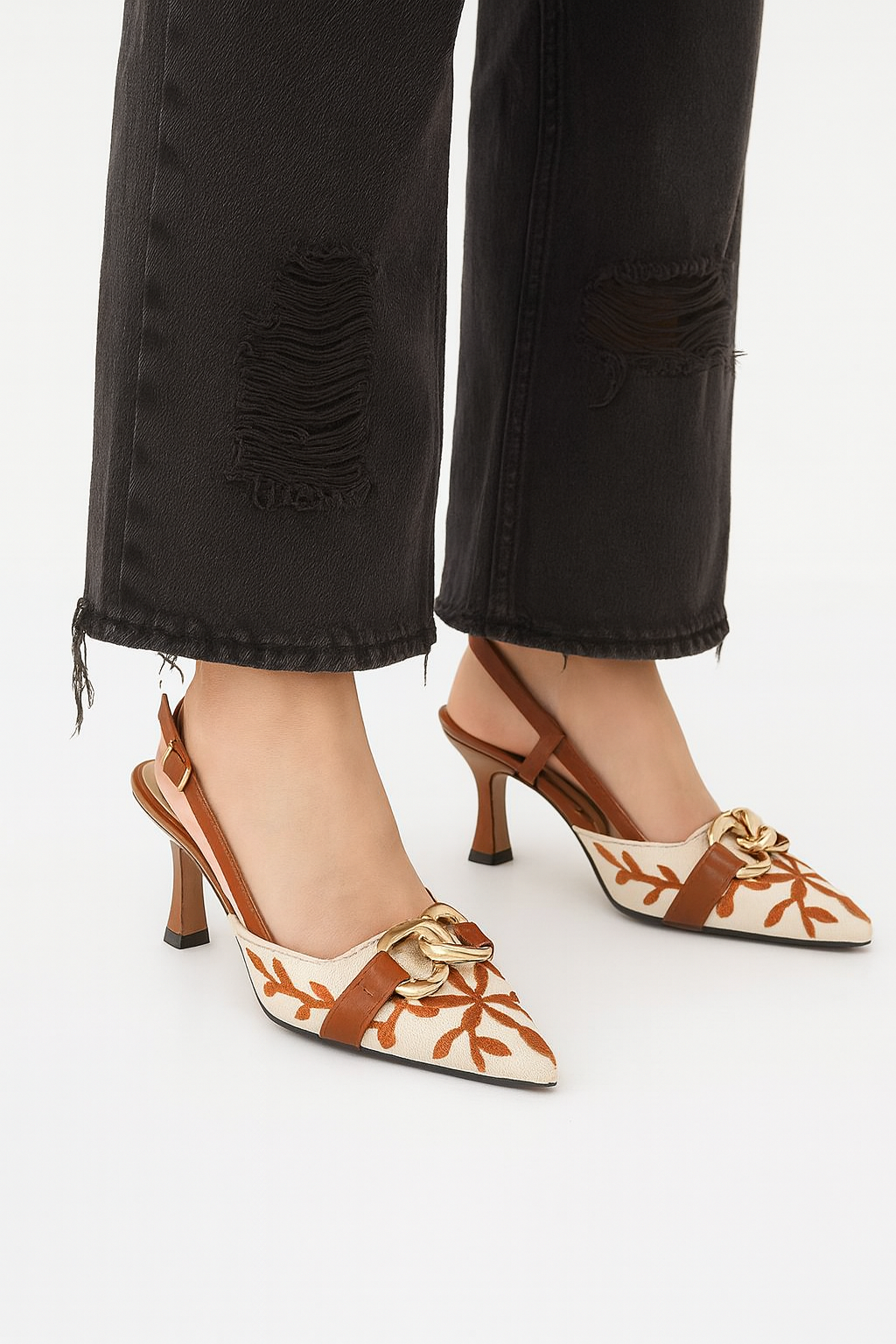 Floral Slingback Heel