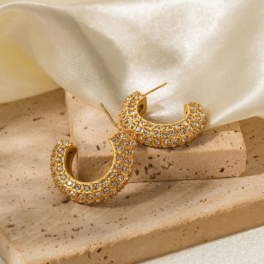 Crystal Curve Earrings