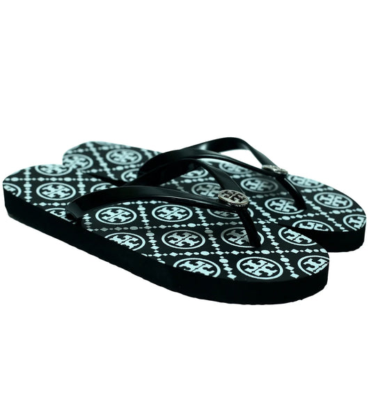 Green Signature Flip Flops - Tory Burch
