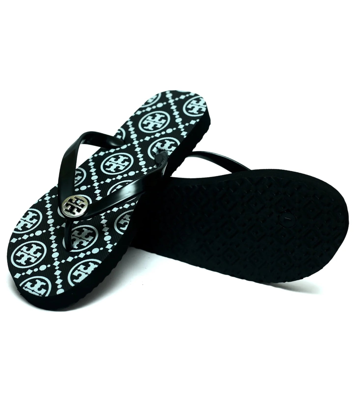 Green Signature Flip Flops - Tory Burch