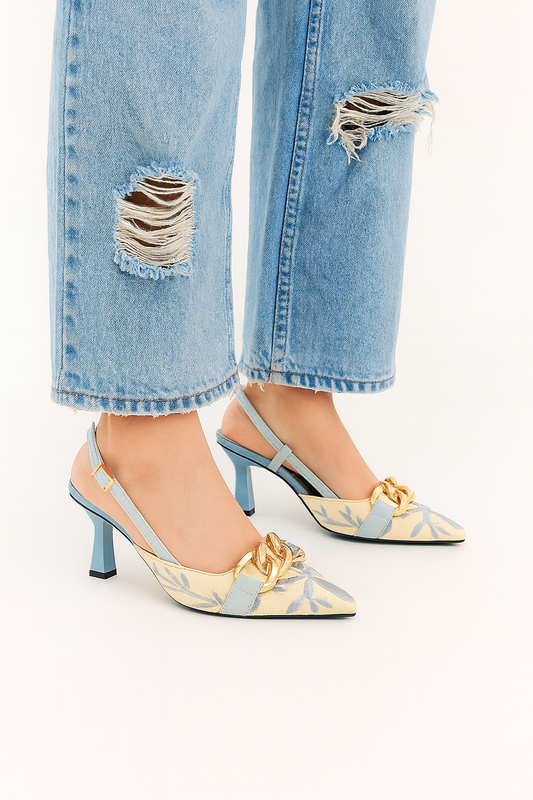 Floral Slingback Heel
