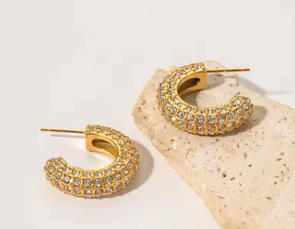Crystal Curve Earrings