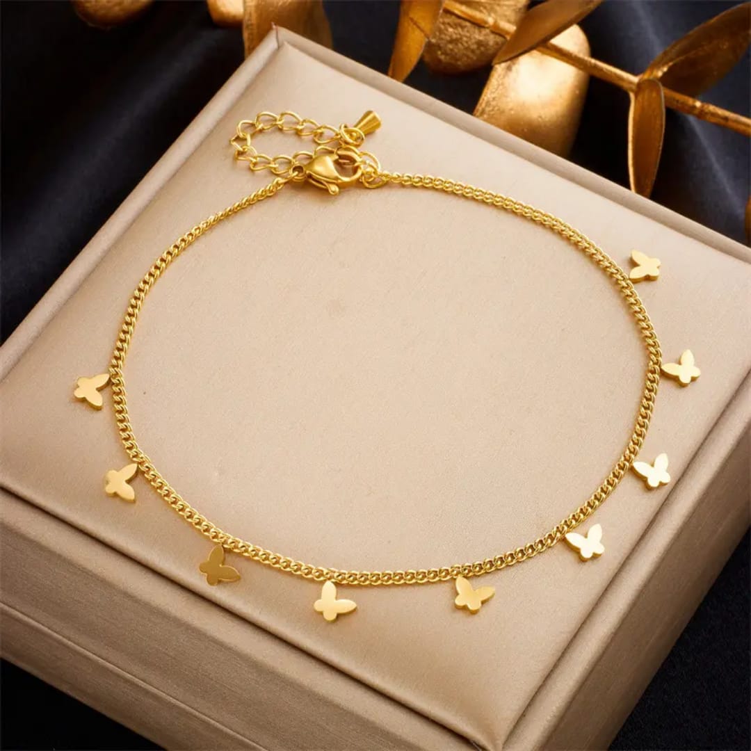 Butterfly Chained Anklet